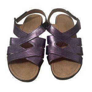 Cinak Metallic Purple Wedge Shoes Size 8